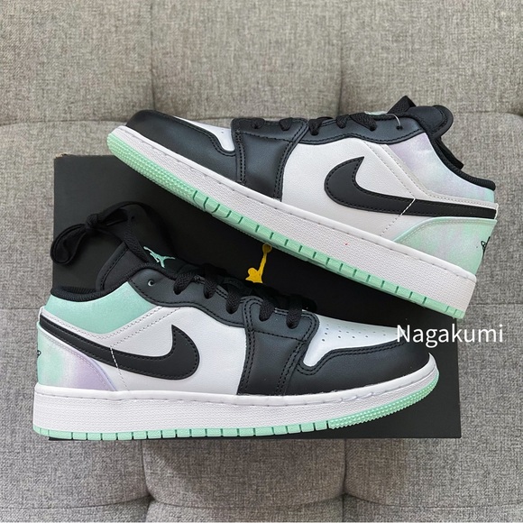🤍 nike air Jordan 1 low white black pastel mints shoes - Picture 3 of 3